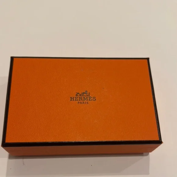 Hermes Pre Own Carmen Silver Key Ring Leather Burgundy Tassel with Box